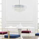 Radiant 12 Light 24 inch Chrome Drum Shade Chandelier Ceiling Light in White